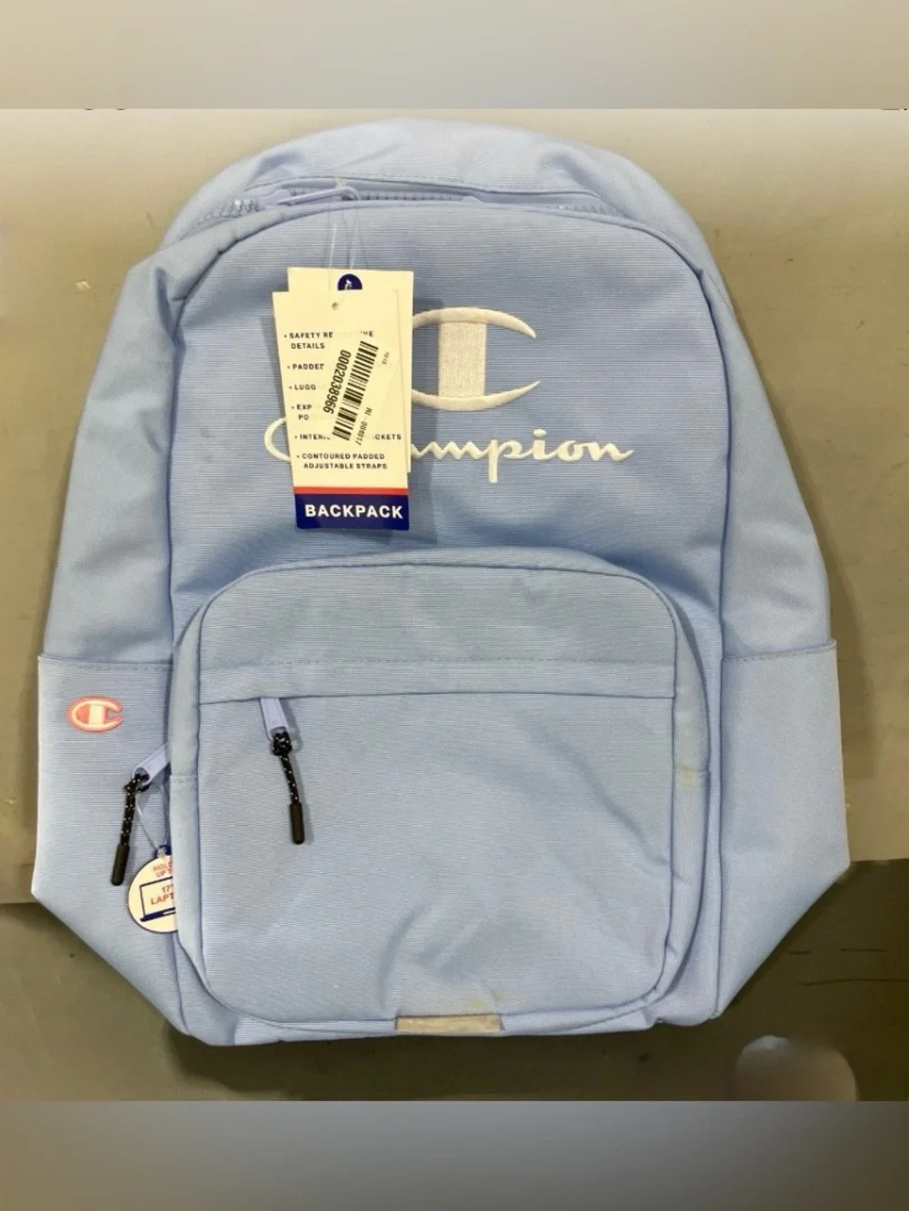 NWT Champion Estate Backpack Light Blue Pink Laptop School Travel Bag